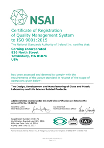 Certificate of Registration to ISO 9001:2015